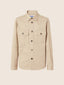 Overshirt in Dark Beige Cotton and Linen Drill | Jacob Cohën | Detail 1