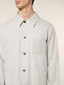 Overshirt in Herringbone Stretch Cotton and Linen