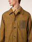 Overshirt in Herringbone Stretch Cotton and Linen