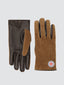 Beige and Brown Velvet Gloves