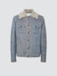 Blue Super-Soft Shearling Trucker Jacket