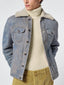 Blue Super-Soft Shearling Trucker Jacket