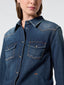 Camicia Western in denim blu scuro