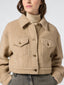 Beige Wool-Blend Trucker Jacket