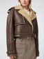 Brown Shearling Biker Jacket