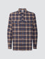 Blue and Brown Cotton Flannel Shirt