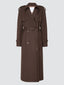 Brown Gabardine Wool Trench Coat