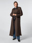 Trench marrone in gabardina di lana