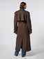 Trench marrone in gabardina di lana