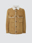 Overshirt color cammello in shearling