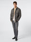 Overshirt marrone in flanella di lana e faux shearling