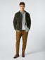 Green Corduroy Overshirt  with Faux Shearling