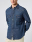 Camicia Western in denim blu medio